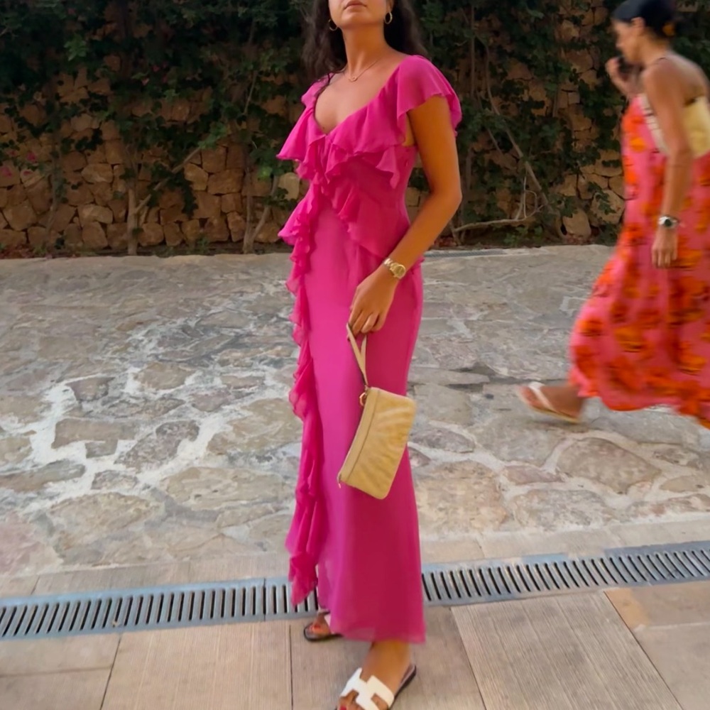 Zara Pink Ruffle Dress